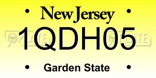 1QDH05 New Jersey License Plate