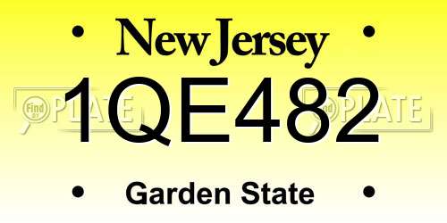 1QE482 New Jersey License Plate