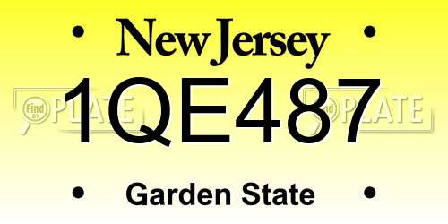 1QE487 New Jersey License Plate