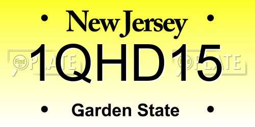1QHD15 New Jersey License Plate