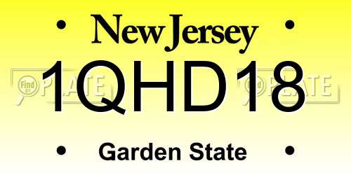 1QHD18 New Jersey License Plate
