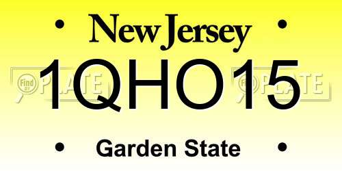 1QHO15 New Jersey License Plate