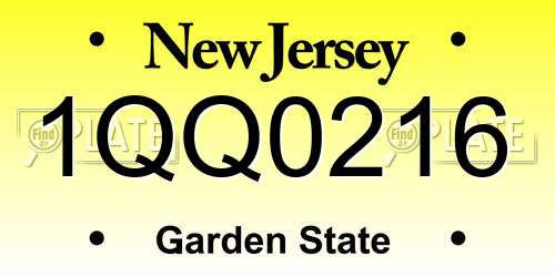 1QQ0216 New Jersey License Plate