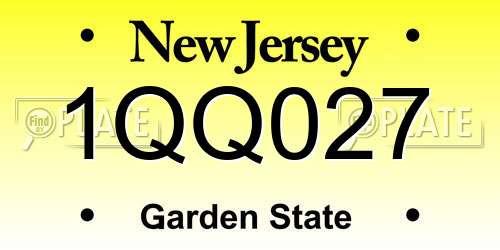 1QQ027 New Jersey License Plate