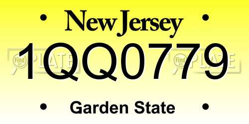1QQ0779 New Jersey License Plate