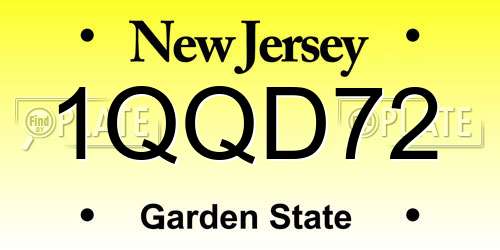 1QQD72 New Jersey License Plate