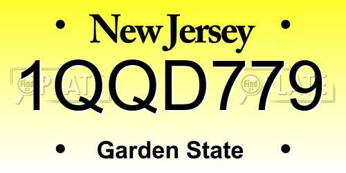 1QQD779 New Jersey License Plate
