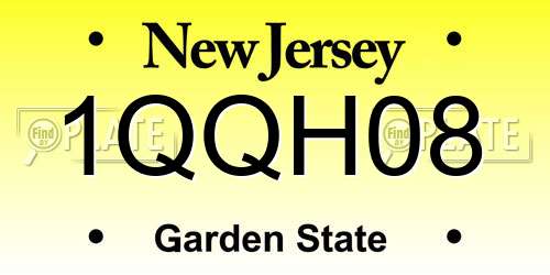 1QQH08 New Jersey License Plate