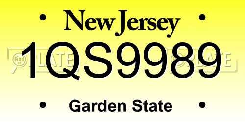 1QS9989 New Jersey License Plate