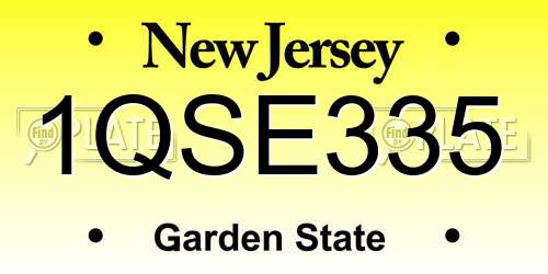 1QSE335 New Jersey License Plate