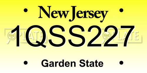 1QSS227 New Jersey License Plate