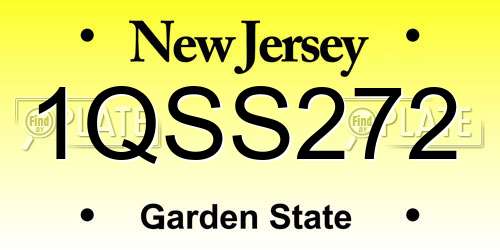 1QSS272 New Jersey License Plate
