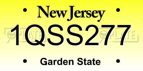 1QSS277 New Jersey License Plate