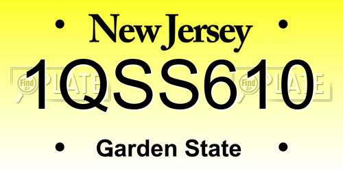 1QSS610 New Jersey License Plate