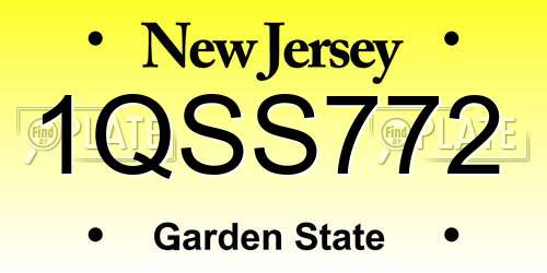 1QSS772 New Jersey License Plate