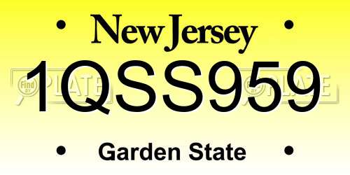 1QSS959 New Jersey License Plate