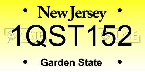 1QST152 New Jersey License Plate