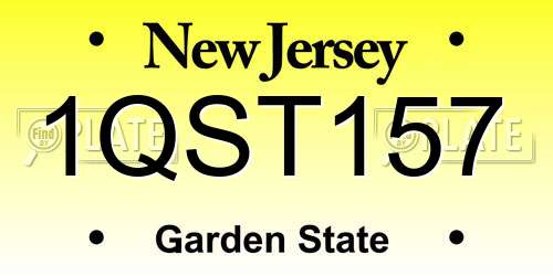 1QST157 New Jersey License Plate