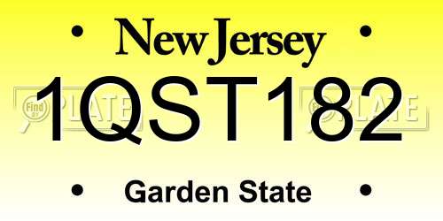 1QST182 New Jersey License Plate