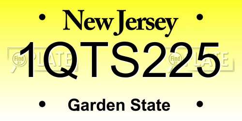 1QTS225 New Jersey License Plate