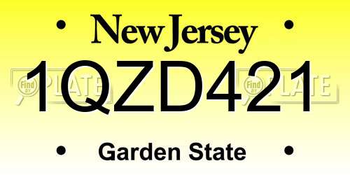 1QZD421 New Jersey License Plate