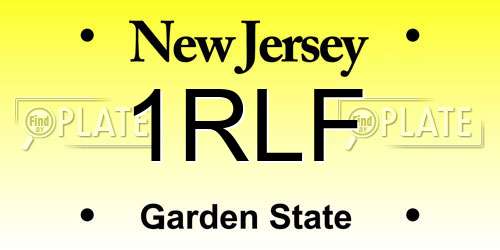 1RLF New Jersey License Plate