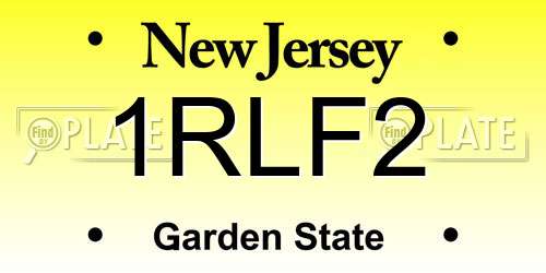 1RLF2 New Jersey License Plate