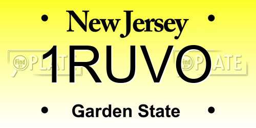 1RUVO New Jersey License Plate