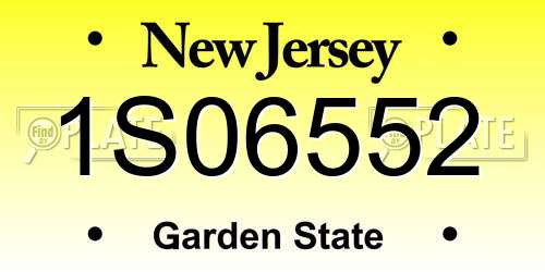 1S06552 New Jersey License Plate