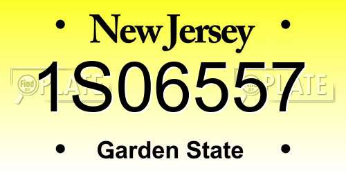 1S06557 New Jersey License Plate