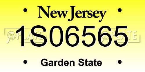 1S06565 New Jersey License Plate