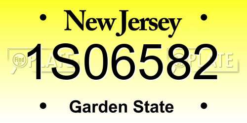 1S06582 New Jersey License Plate