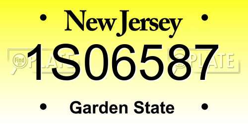 1S06587 New Jersey License Plate