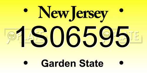 1S06595 New Jersey License Plate