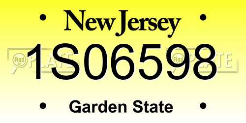 1S06598 New Jersey License Plate