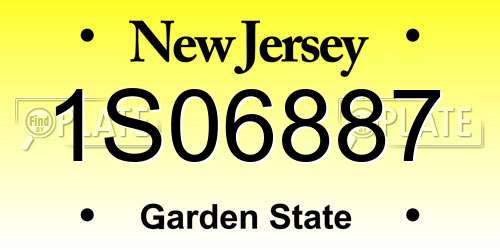1S06887 New Jersey License Plate