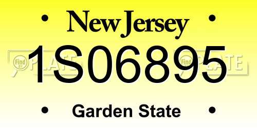1S06895 New Jersey License Plate