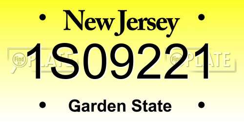 1S09221 New Jersey License Plate