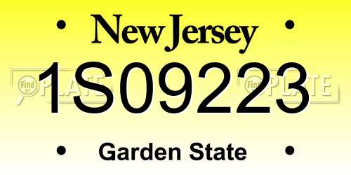 1S09223 New Jersey License Plate
