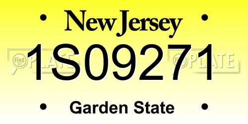 1S09271 New Jersey License Plate