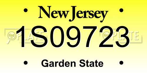 1S09723 New Jersey License Plate