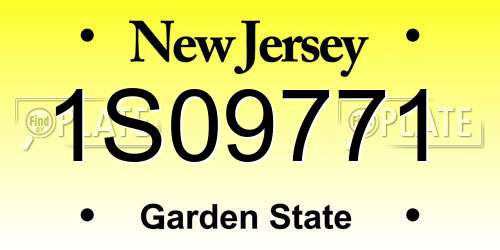 1S09771 New Jersey License Plate