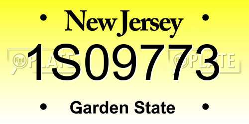 1S09773 New Jersey License Plate
