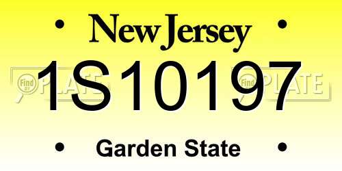 1S10197 New Jersey License Plate