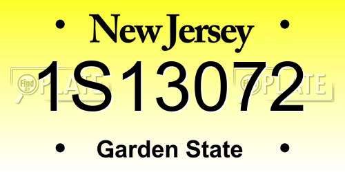 1S13072 New Jersey License Plate