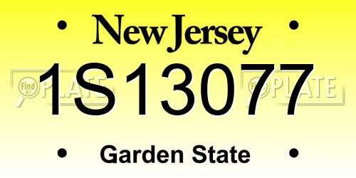 1S13077 New Jersey License Plate