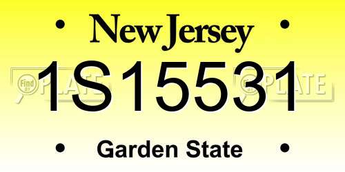 1S15531 New Jersey License Plate