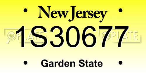 1S30677 New Jersey License Plate