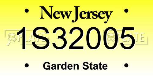 1S32005 New Jersey License Plate
