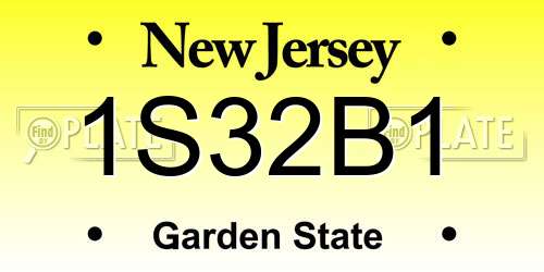 1S32B1 New Jersey License Plate